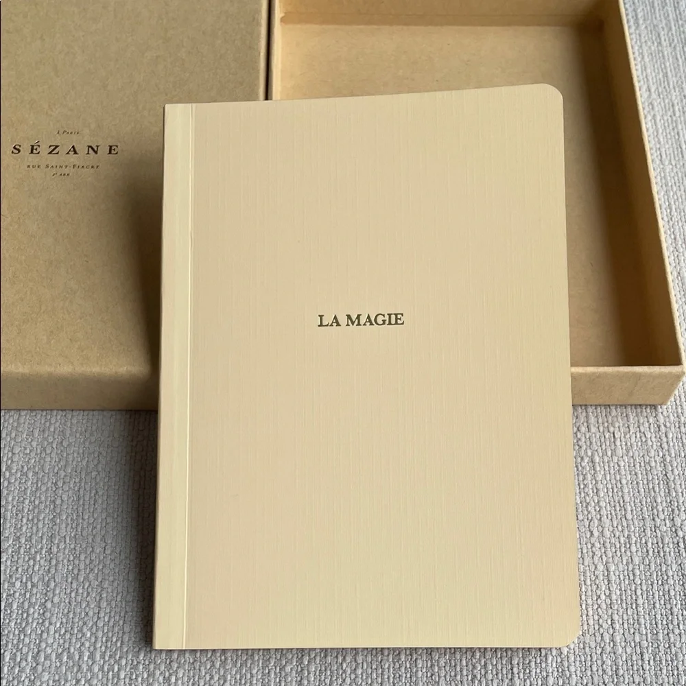 Sezane La Magie Cream Notebook in box